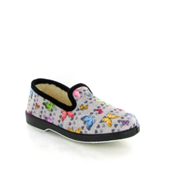 La Maison De L Espadrille Charentaises 7632 Papillons Coeurs Gris