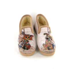 La Maison De L Espadrille Charentaises 7648 Chien Chat Strass Beige