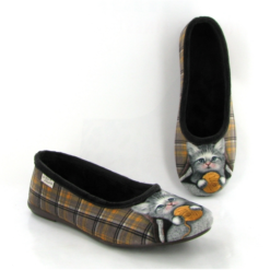 La Maison De L Espadrille Ballerines 6054 Chat Pelote Laine Marron