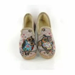 La Maison De L Espadrille Charentaises 7648 Hiboux Strass Bijoux Beige