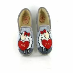 La Maison De L Espadrille Charentaises 7669 Mouton Coeur Love Gris