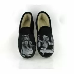 La Maison De L Espadrille Charentaises 7649 Chats Vintage Noir