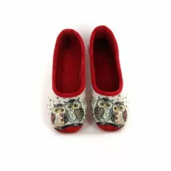 La Maison De L Espadrille Ballerines 6041 Chouette Hiboux Rouge